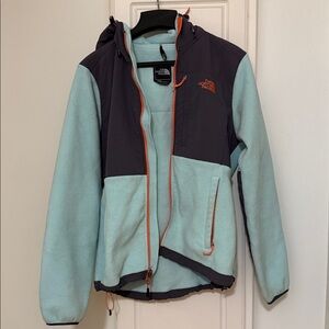 The North Face Light Blue and Dark Gray Fleece Jacket